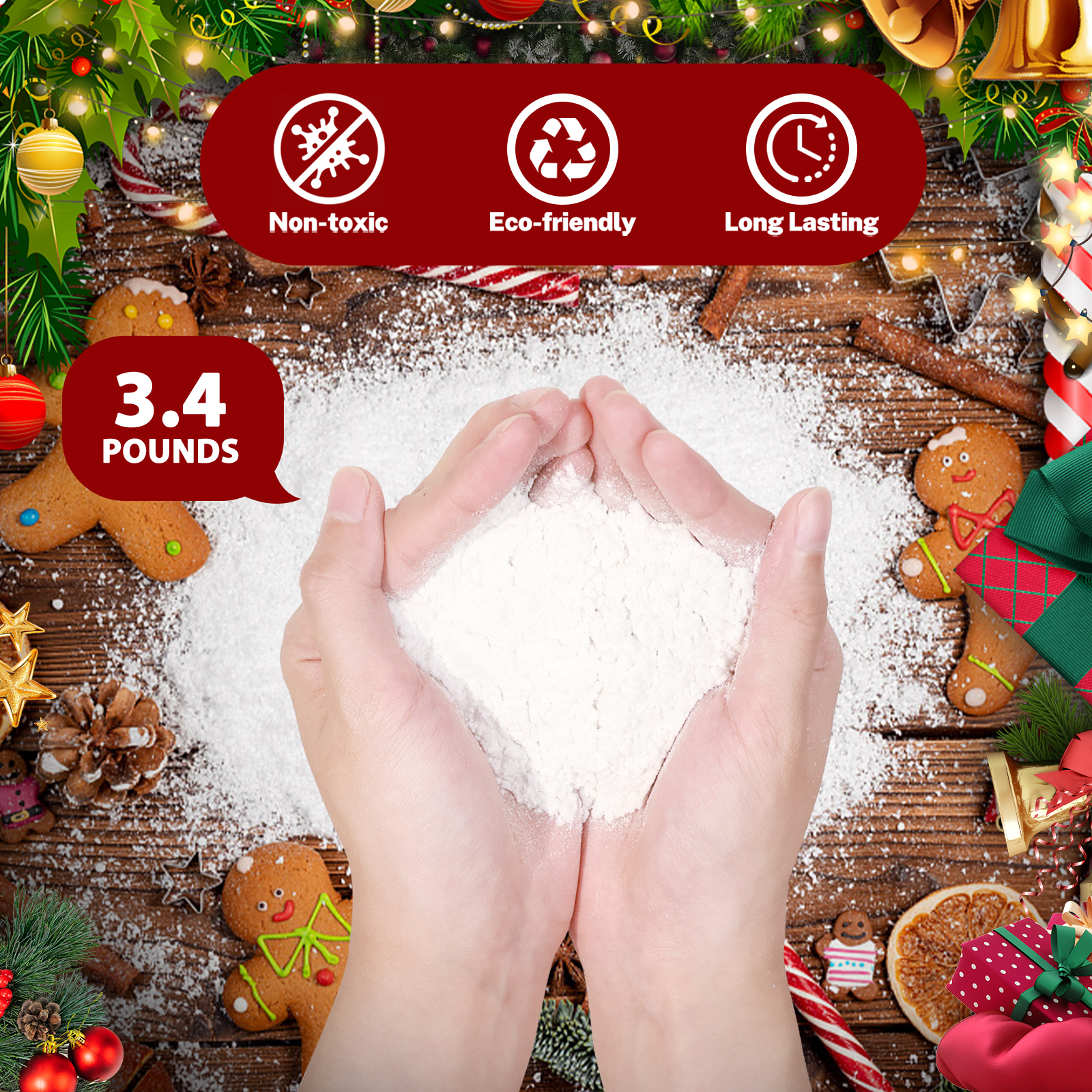3.4 Lbs Artificial Snow Flocki - Christmas Wreath Fake 评论和价格