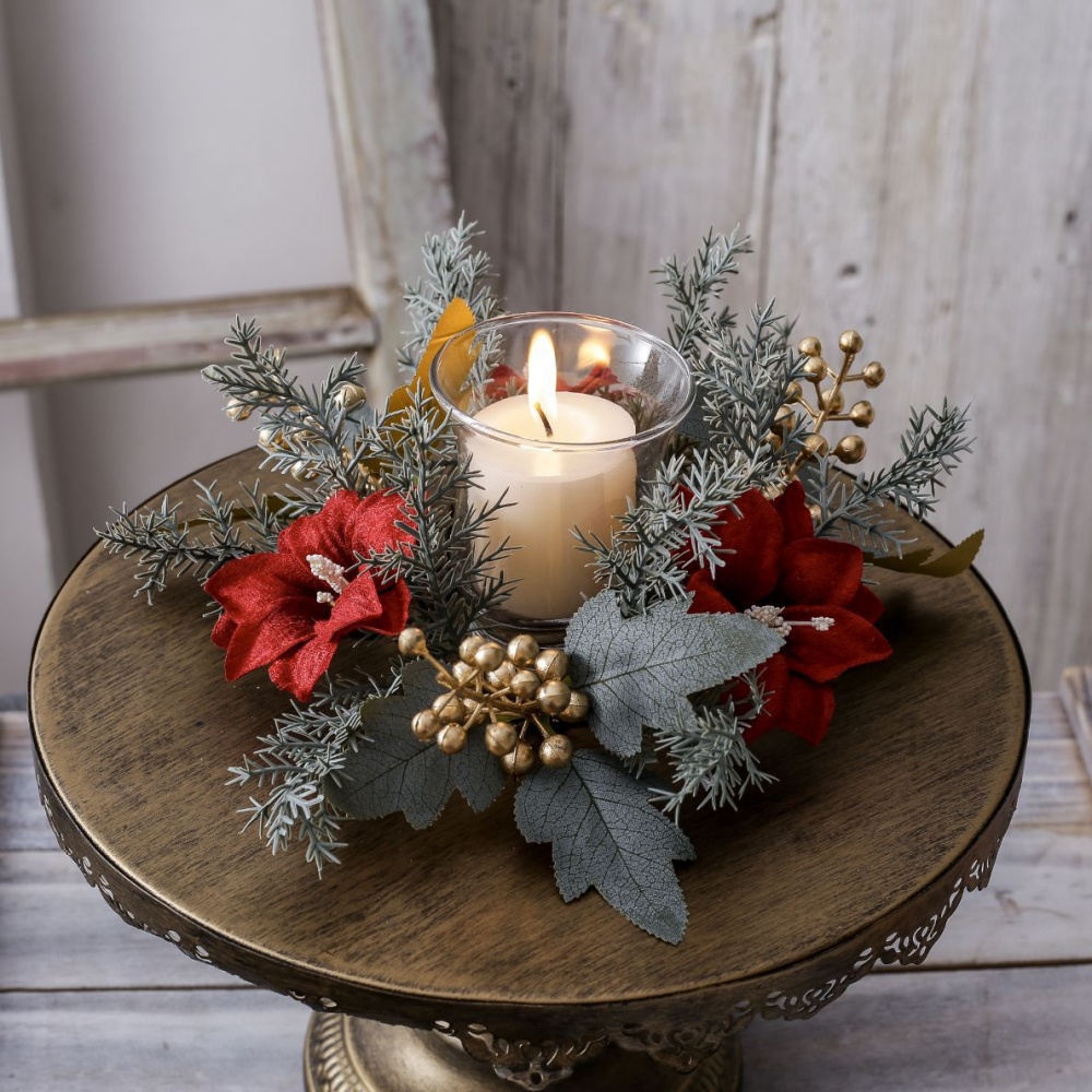 Christmas Candlestick Wreath R - Christmas Wreath Fake 评论和价格