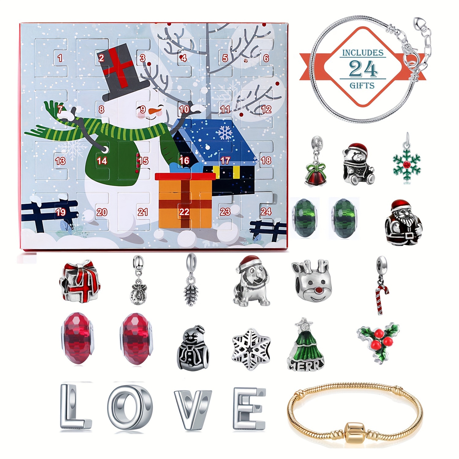 Snowman Christmas Advent Calen - Advent Calendar Gift 评论和价格