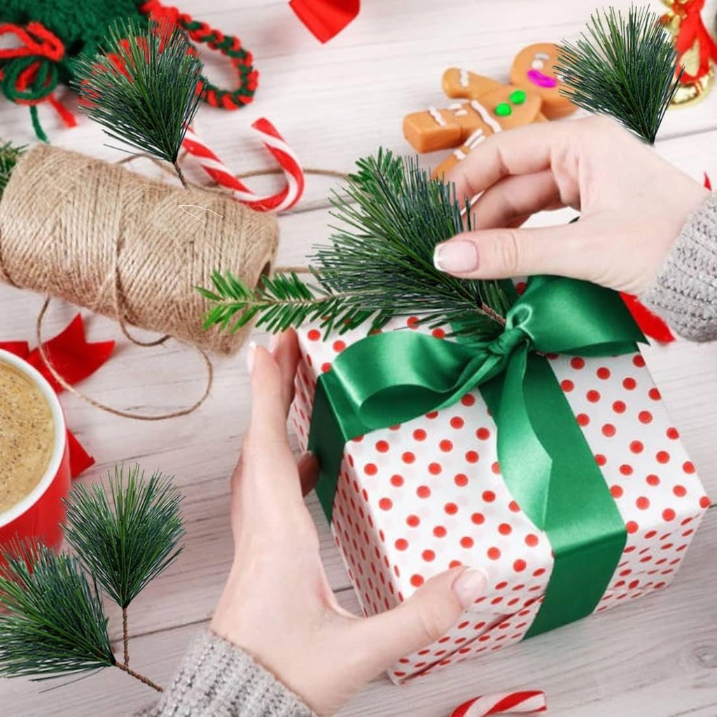 10-100pcs Artificial Green Pin - Christmas Wreath Fake 评论和价格