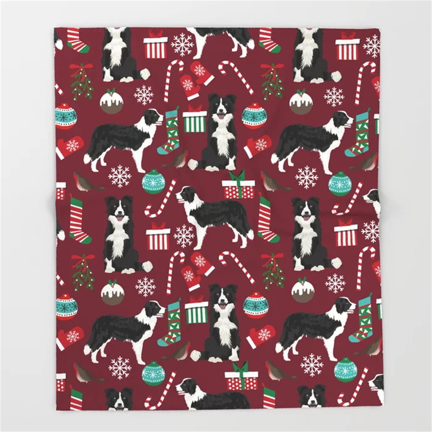 Border Collie Christmas Stocki - Christmas Throw Blanket 评论和价格
