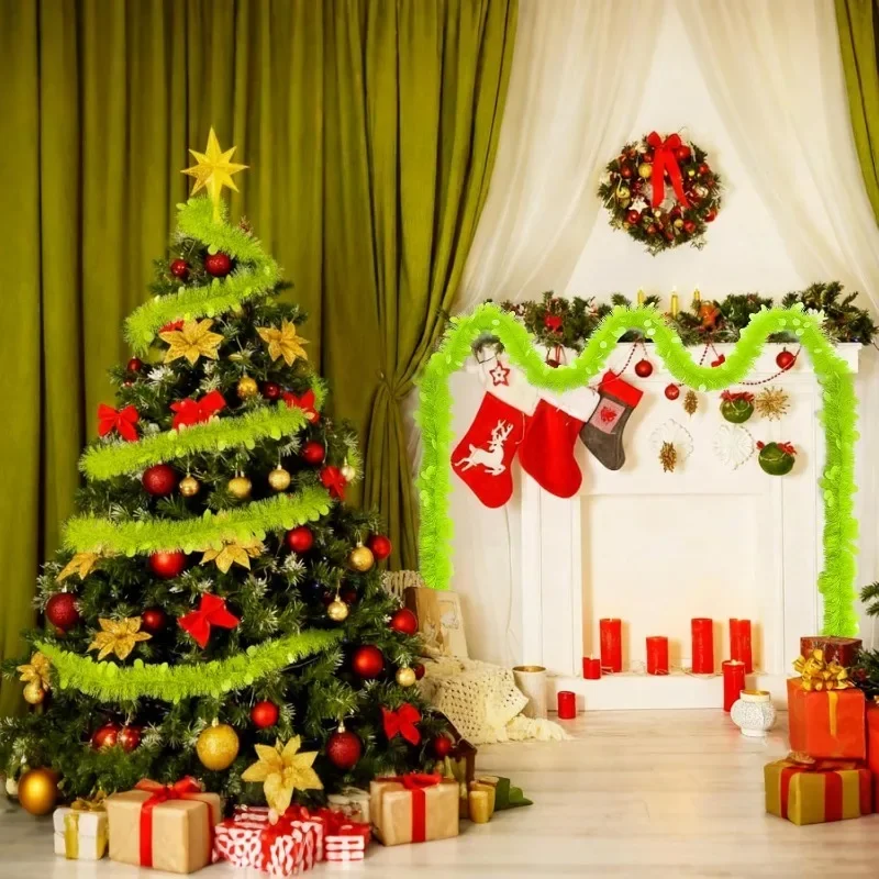 2M Length Christmas Tinsel Gar - Tinsel Garland Decoration 评论和价格