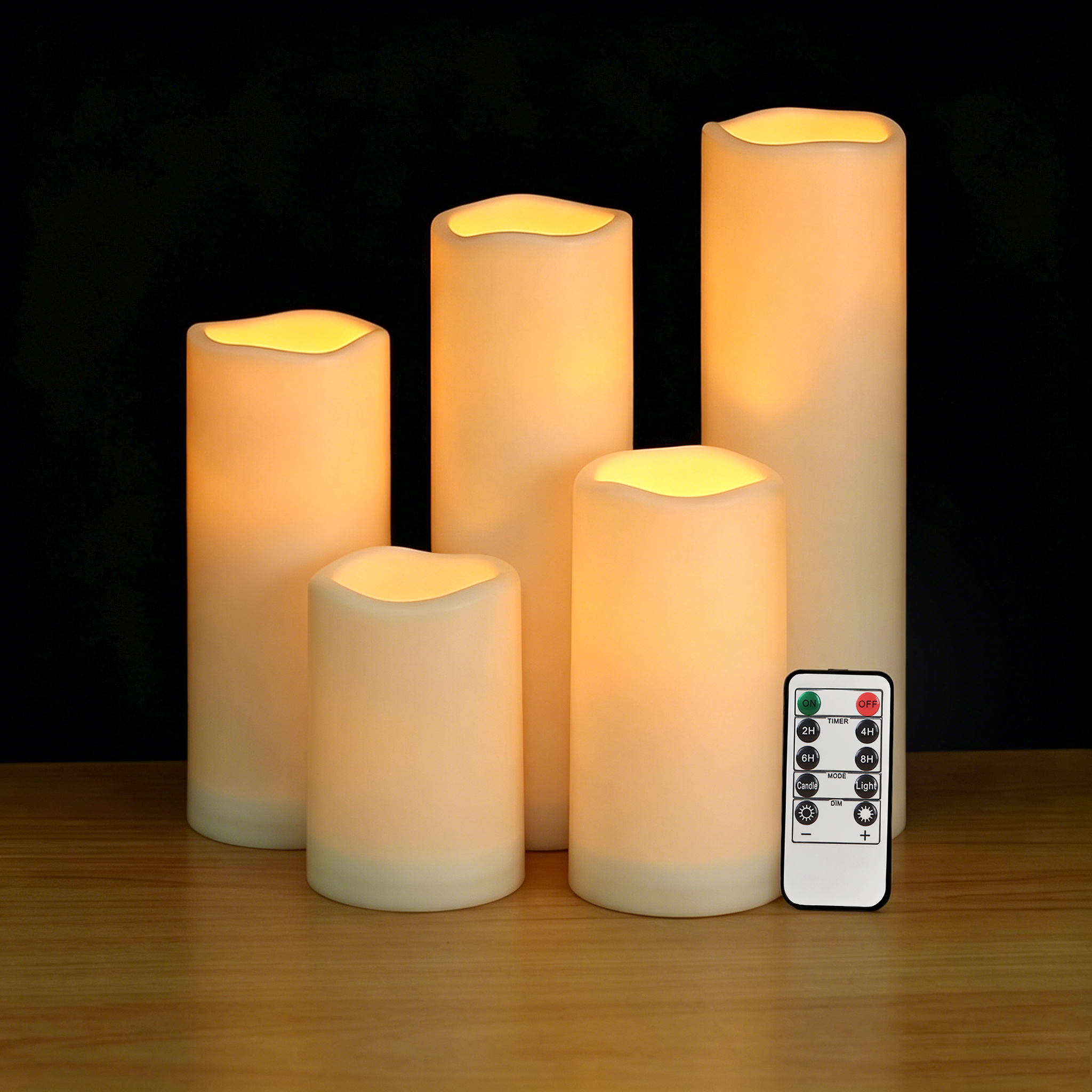 Flameless LED Pillar Candle Wa - Holiday Candle Set 评论和价格