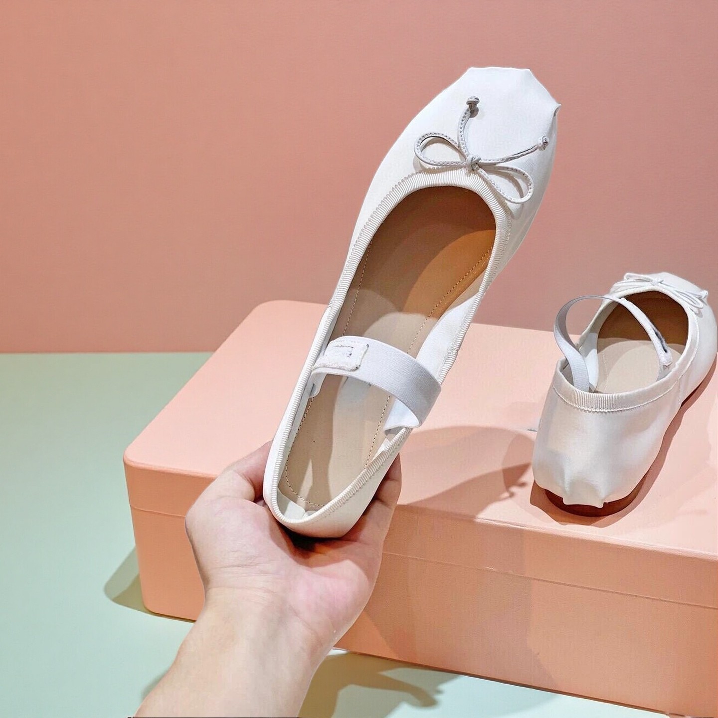 26SS Luxury Ballet Flats, Wome - Ribbon Bow Gift 评论和价格