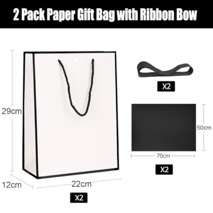 Gift Bags for Presents, 2 Pack - Ribbon Bow Gift 评论和价格