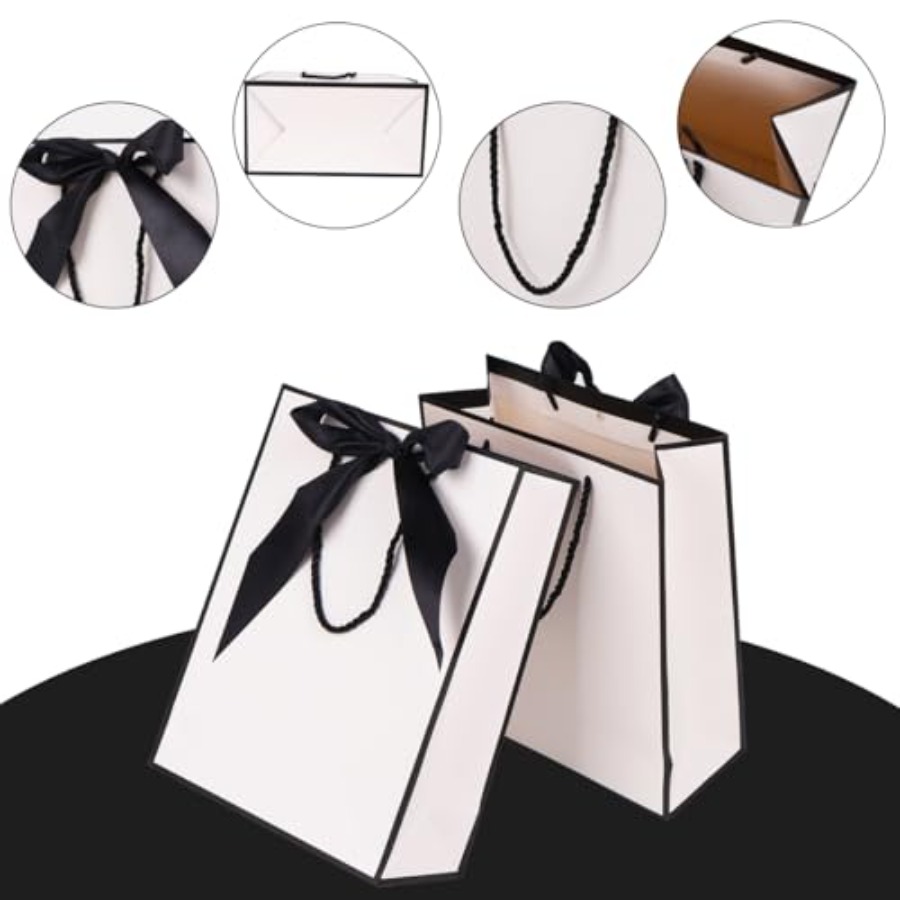 Gift Bags for Presents, 2 Pack - Ribbon Bow Gift 评论和价格