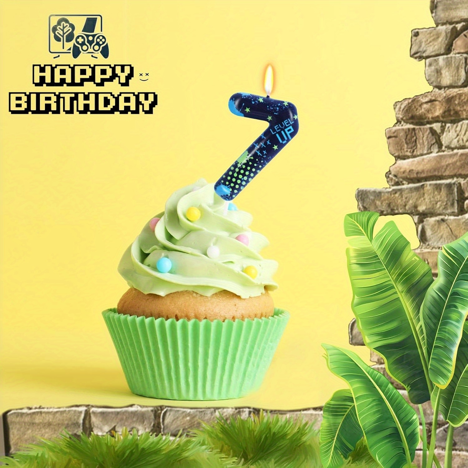 Blue Game Boy 0-9 Birthday Can - Holiday Candle Set 评论和价格