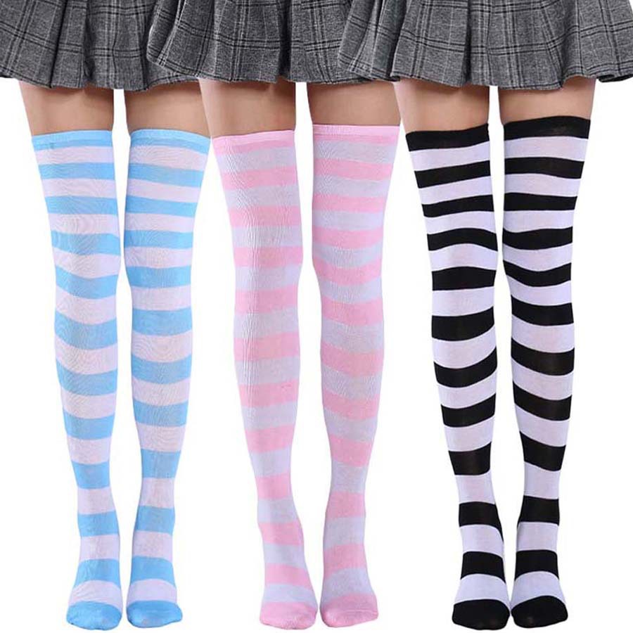Cute Pink Blue Lolita Striped  - Christmas Stocking Hanging 评论和价格