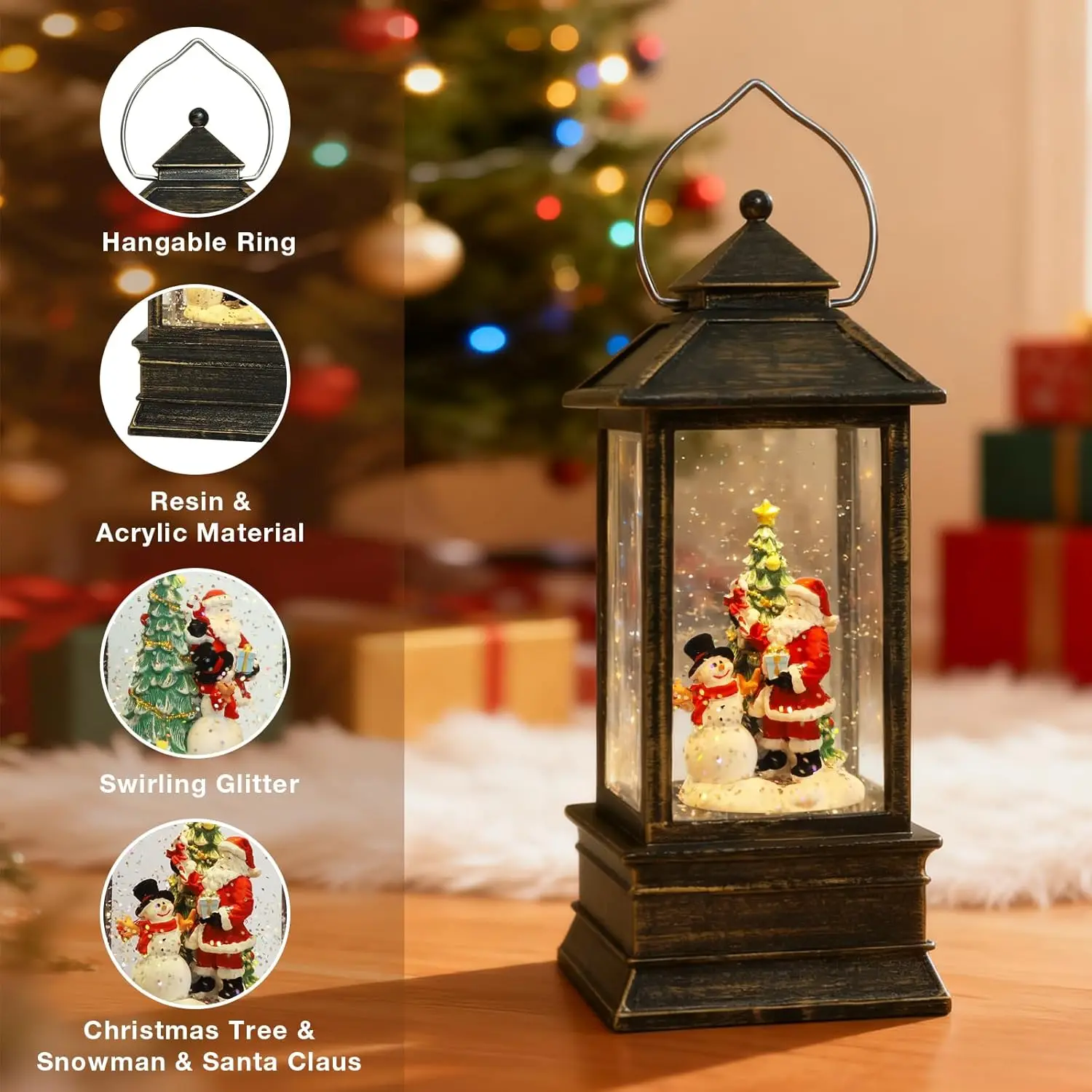 Christmas Snow Globe Lantern w - Snow Globe Musical 评论和价格