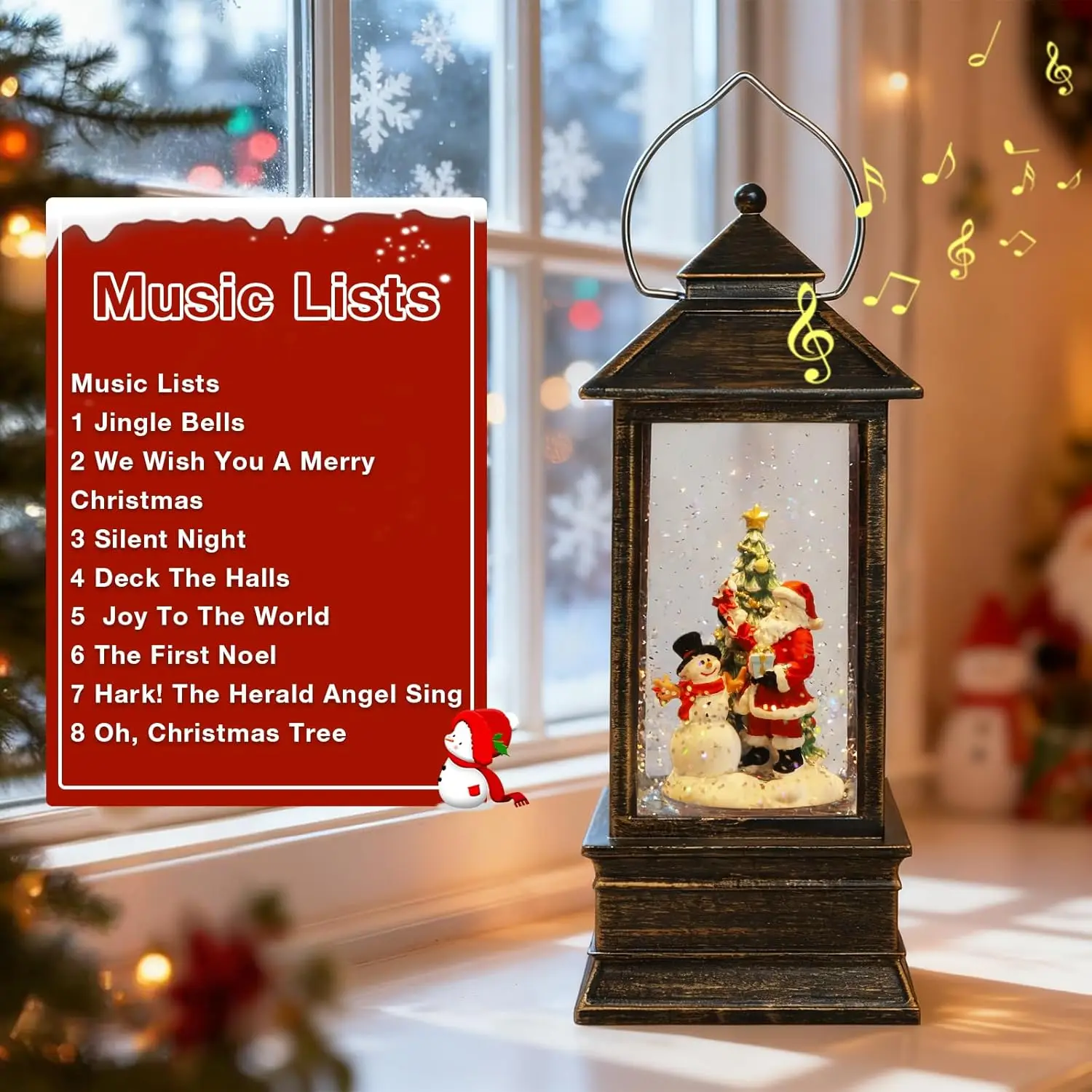 Christmas Snow Globe Lantern w - Snow Globe Musical 评论和价格
