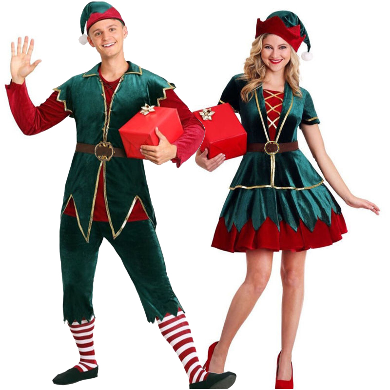 Carnival Couple Xmas Mascot Co - Elf Costume Christmas 评论和价格