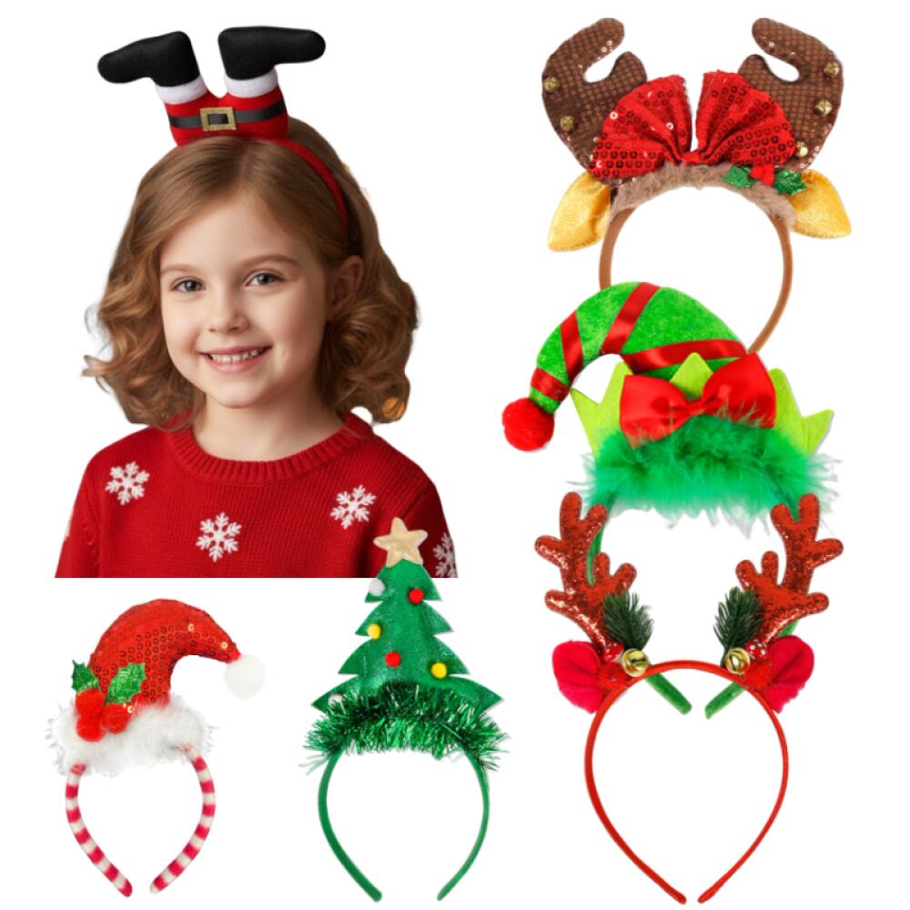 1 Piece/5Pcs Funny Santa Claus - Reindeer Antlers Headband 评论和价格