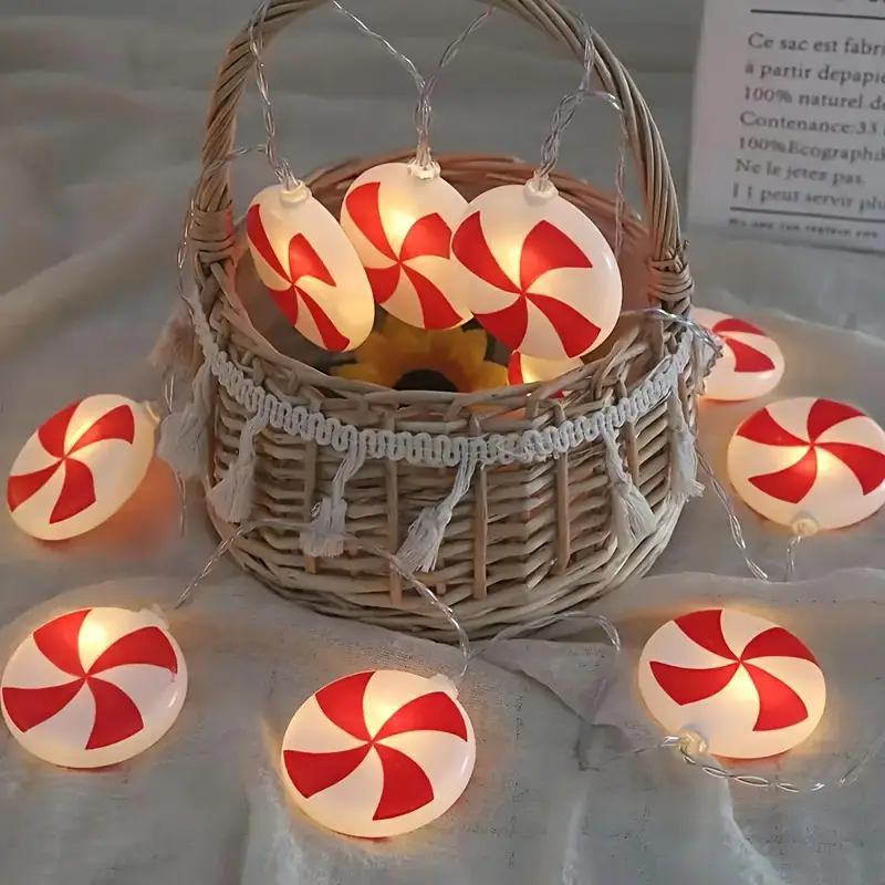 6m 40 LEDS Festive Candy Cane  - Led Fairy String Lights 评论和价格