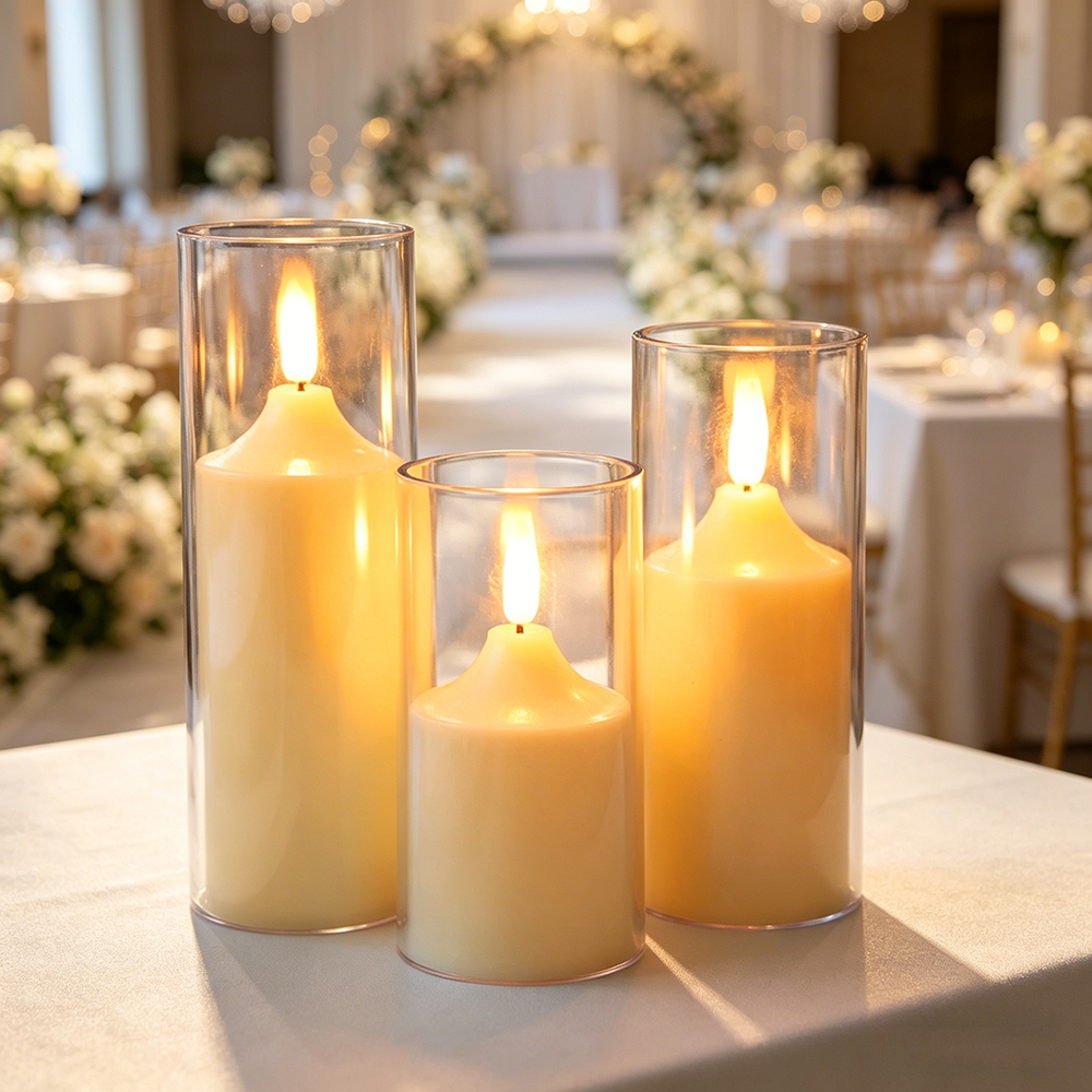 3pcs/ set LED Flameless Flicke - Holiday Candle Set 评论和价格
