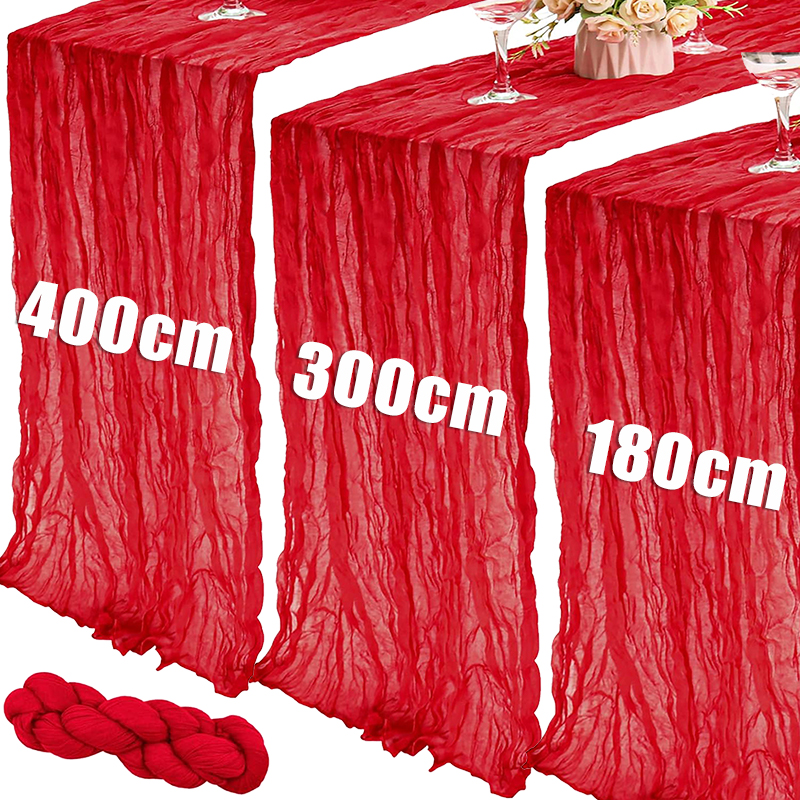 1.8/3/4M Long Red Table Runner - Christmas Table Runner 评论和价格