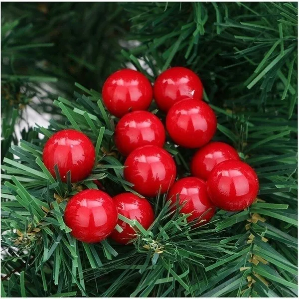 500/50pcs Mini Artificial Red  - Christmas Wreath Fake 评论和价格