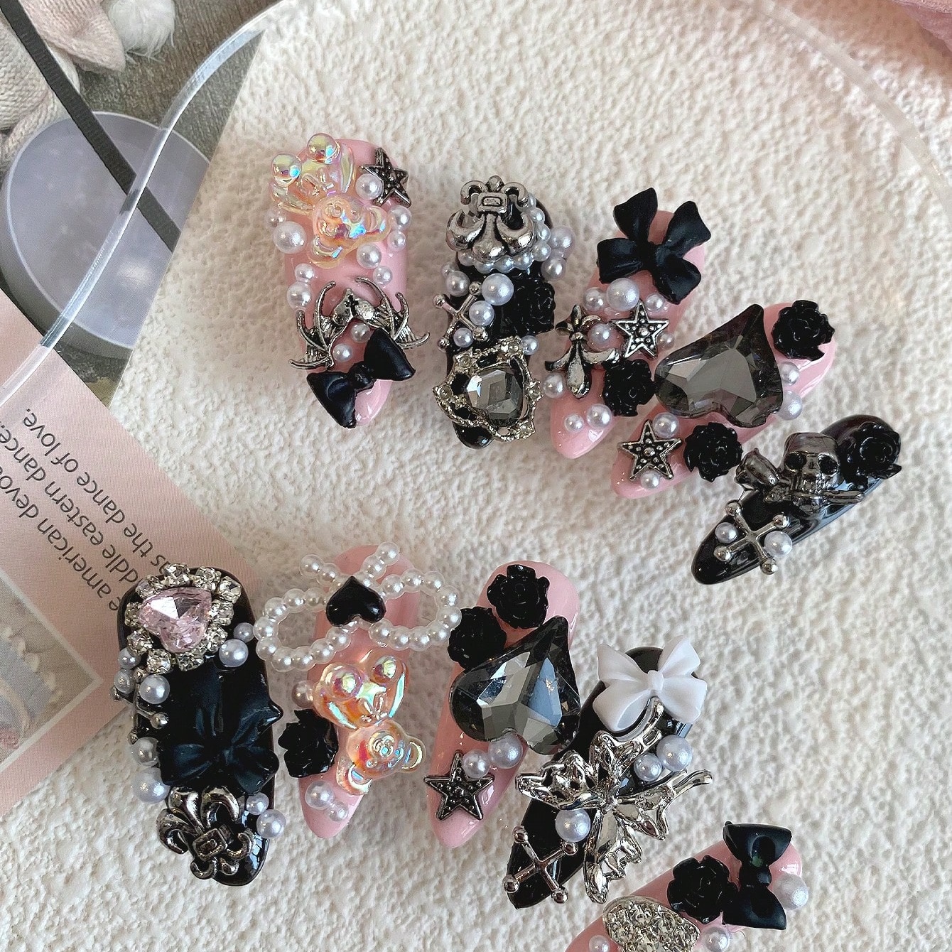 10pcs Long Coffin Pink Black G - Ribbon Bow Gift 评论和价格