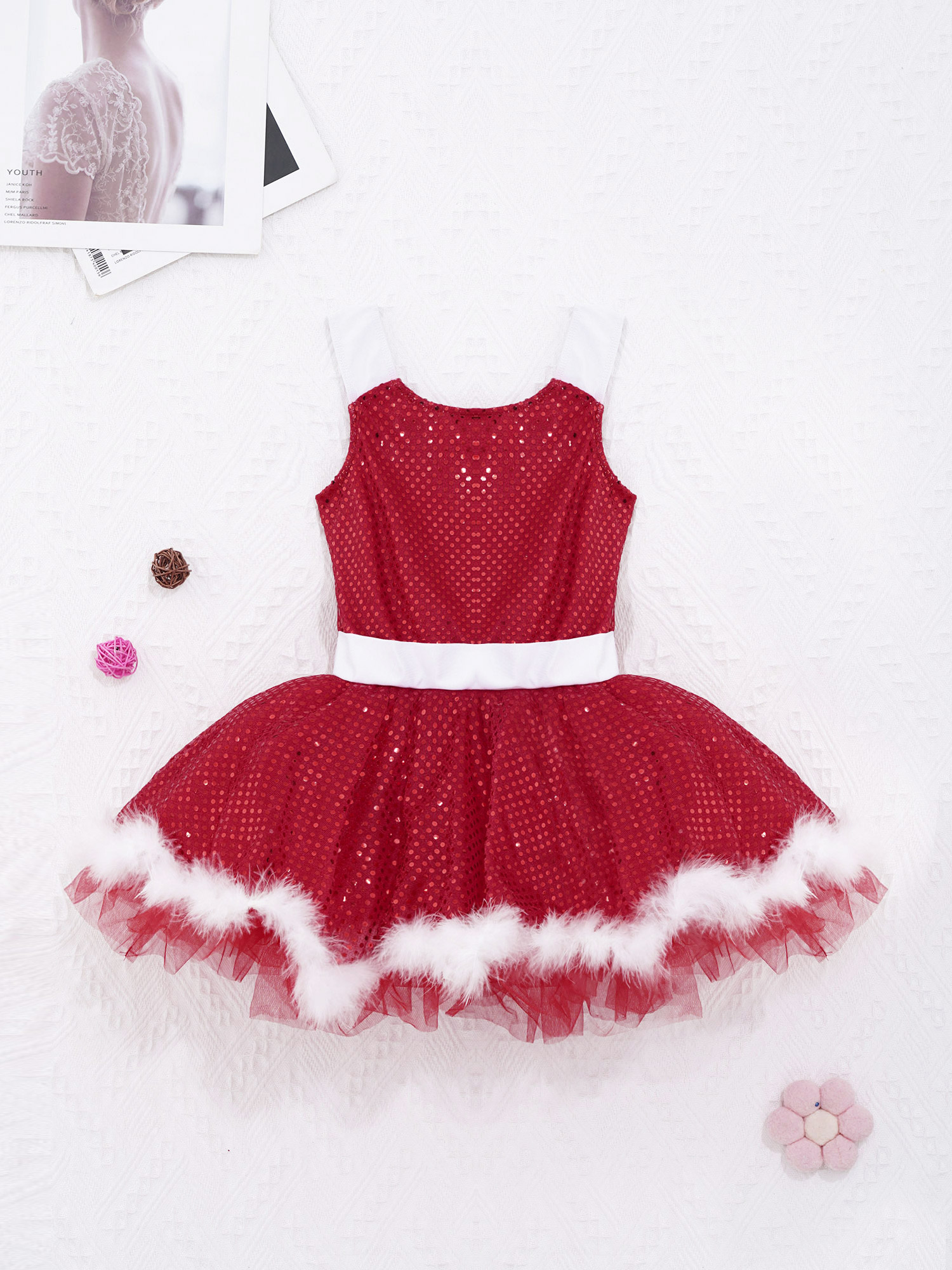 Kids Girls Christmas Shiny Seq - Elf Costume Christmas 评论和价格