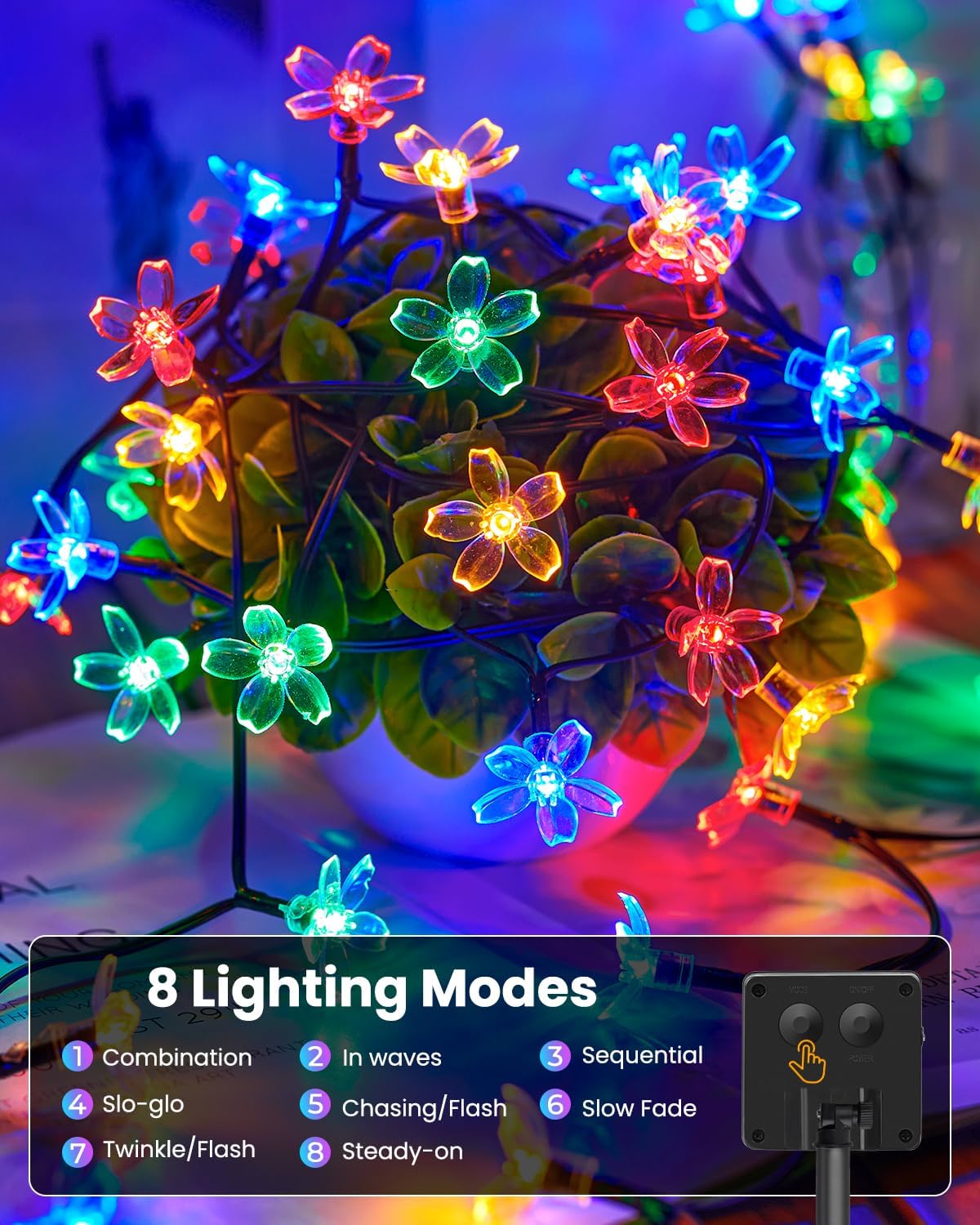 60 LED Flower Solar String Lig - Led Fairy String Lights 评论和价格