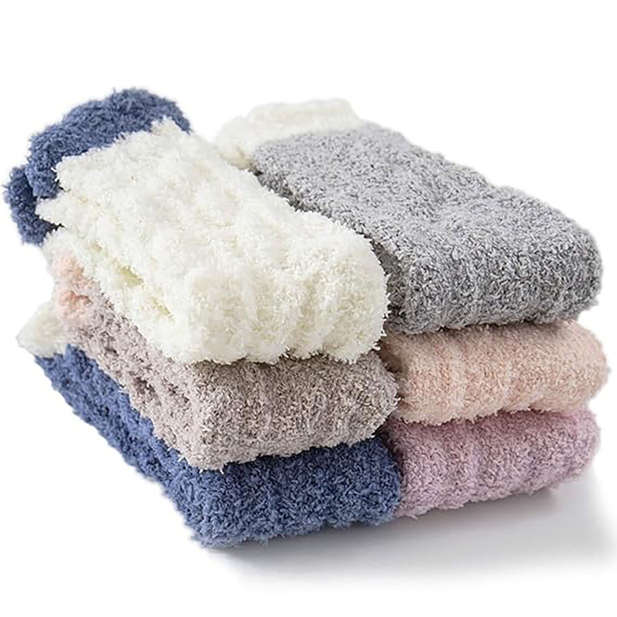 6/12 Pairs of Fuzzy Socks Soft - Christmas Stocking Hanging 评论和价格