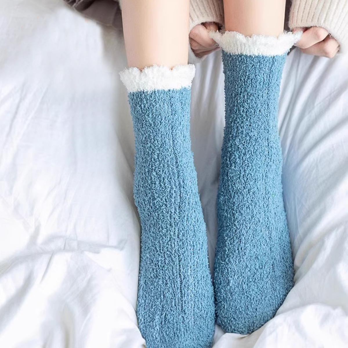 6/12 Pairs of Fuzzy Socks Soft - Christmas Stocking Hanging 评论和价格